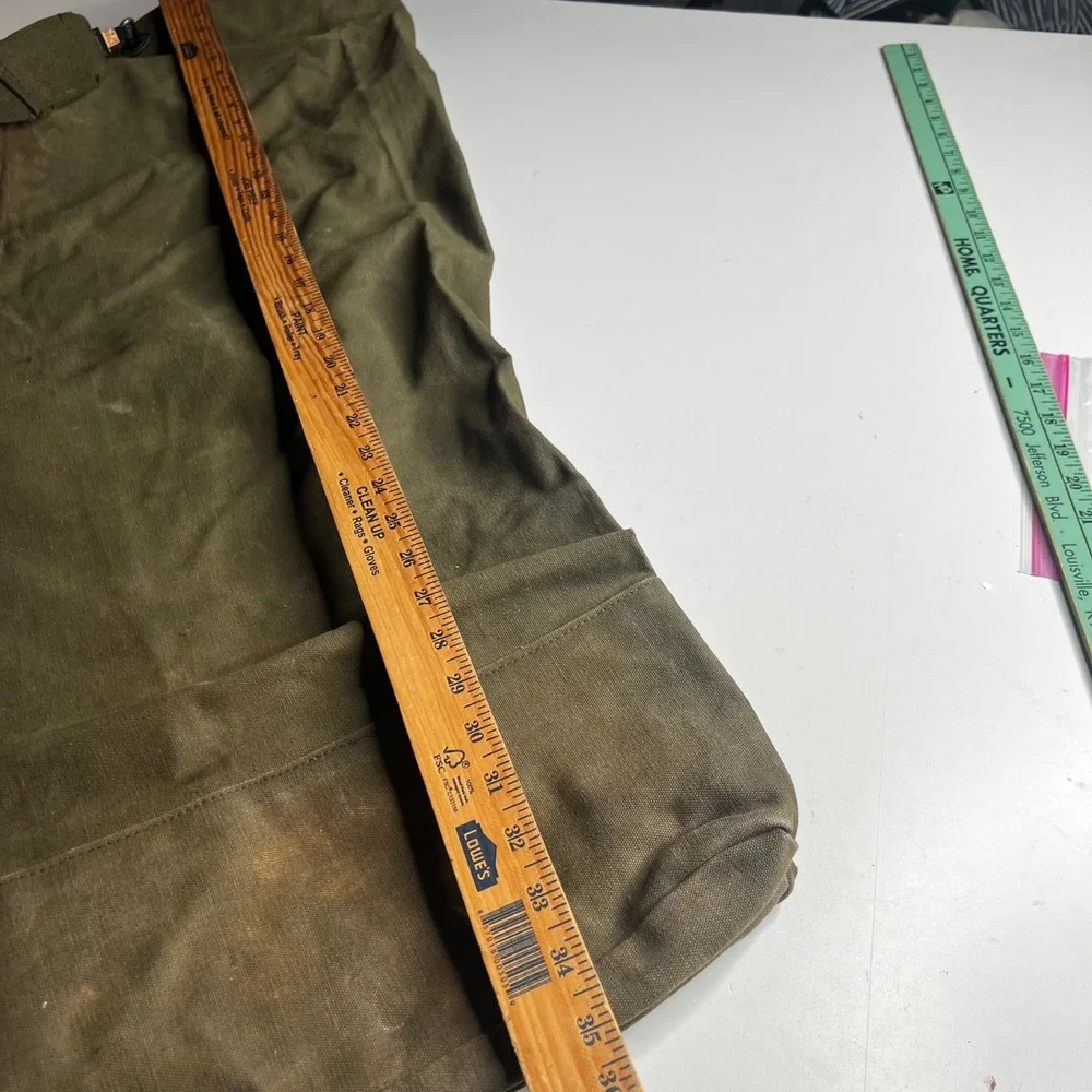 Vintage US Military Canvas Duffel Bag Olive Drab Green Top Load Sea Bag 36 Inch